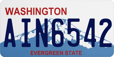 WA license plate AIN6542