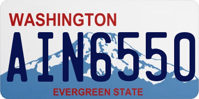 WA license plate AIN6550