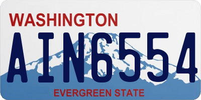 WA license plate AIN6554