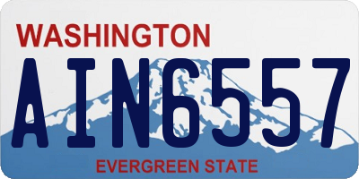 WA license plate AIN6557