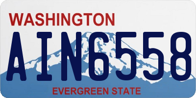 WA license plate AIN6558