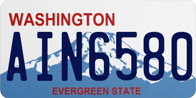 WA license plate AIN6580