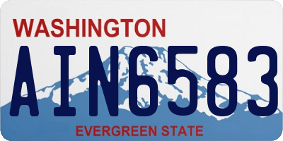 WA license plate AIN6583