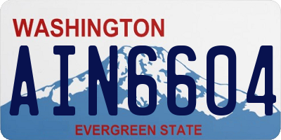 WA license plate AIN6604