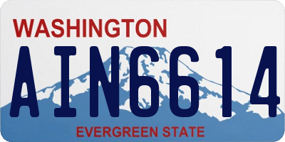 WA license plate AIN6614