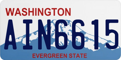 WA license plate AIN6615