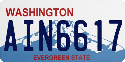 WA license plate AIN6617