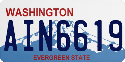 WA license plate AIN6619