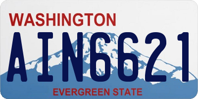 WA license plate AIN6621