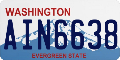 WA license plate AIN6638