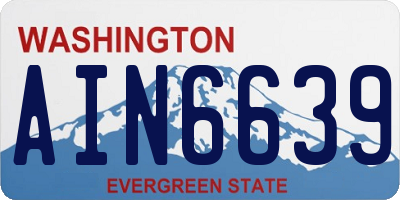 WA license plate AIN6639