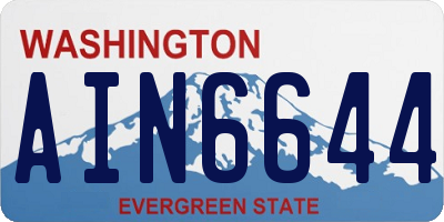 WA license plate AIN6644