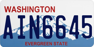 WA license plate AIN6645