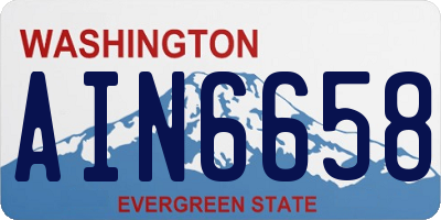 WA license plate AIN6658