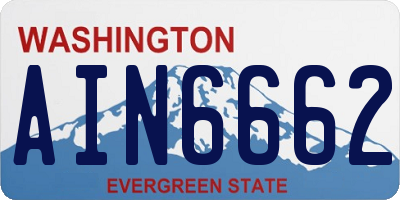 WA license plate AIN6662