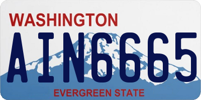 WA license plate AIN6665