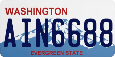 WA license plate AIN6688