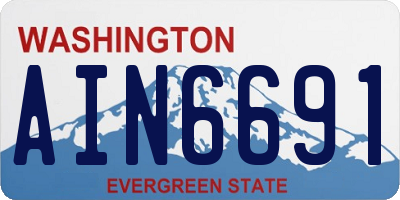 WA license plate AIN6691