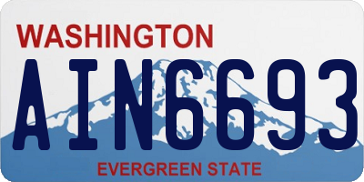 WA license plate AIN6693