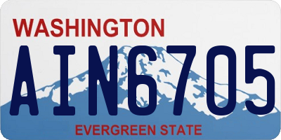 WA license plate AIN6705