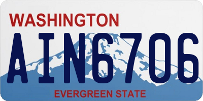 WA license plate AIN6706