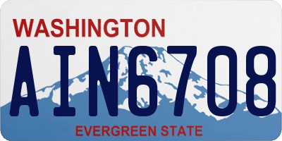 WA license plate AIN6708