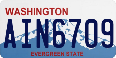 WA license plate AIN6709