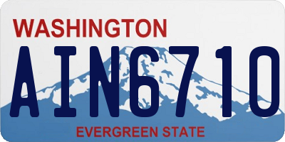 WA license plate AIN6710