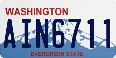 WA license plate AIN6711