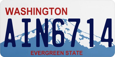 WA license plate AIN6714