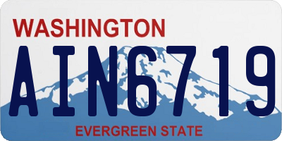 WA license plate AIN6719