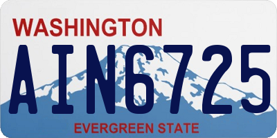 WA license plate AIN6725