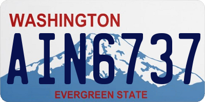 WA license plate AIN6737