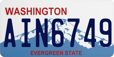 WA license plate AIN6749