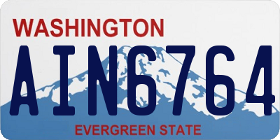 WA license plate AIN6764