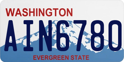 WA license plate AIN6780