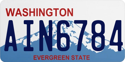 WA license plate AIN6784