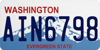 WA license plate AIN6798