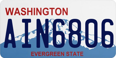 WA license plate AIN6806
