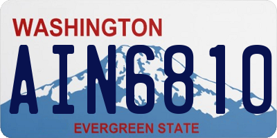 WA license plate AIN6810