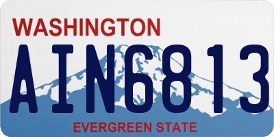 WA license plate AIN6813