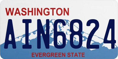 WA license plate AIN6824