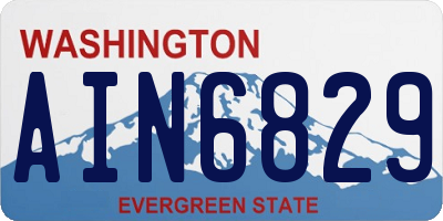 WA license plate AIN6829