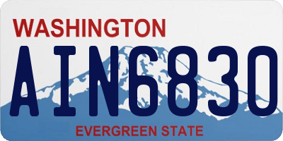 WA license plate AIN6830