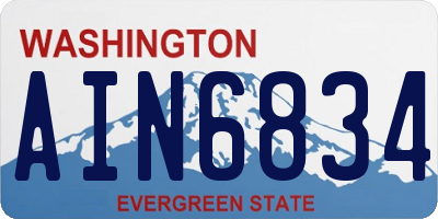 WA license plate AIN6834