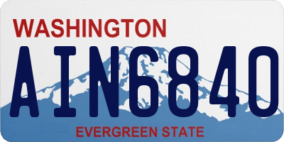 WA license plate AIN6840