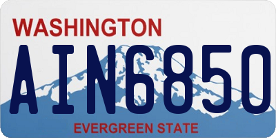 WA license plate AIN6850