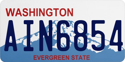 WA license plate AIN6854