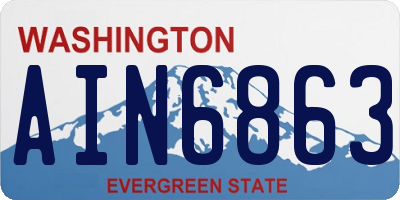WA license plate AIN6863