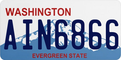 WA license plate AIN6866